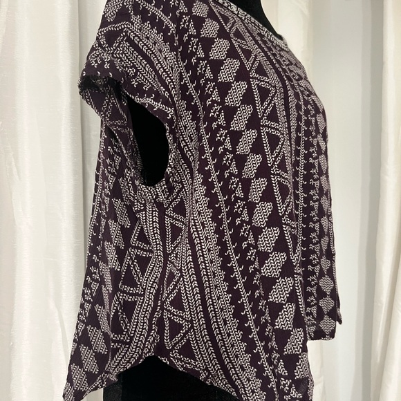 Velvet by Graham & Spencer Purple Geometric Blouse XS - Picture 3 of 5